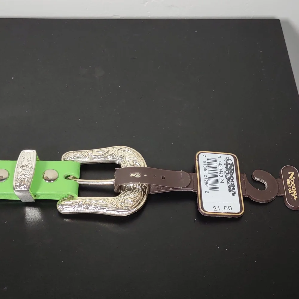 Nocona Green Leather Belt